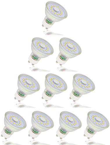 HAVA 10er Pack, LED Spot GU10 3W, Glas, Flimmerfrei, kaltweiß 6000K von HAVA