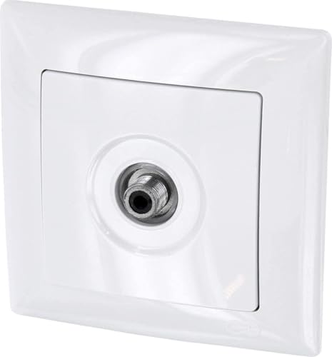 Unterputz Antennendose 1-Loch Sat End F-Stecker, All-in-One, Serie G1 reinweiß von HAVA