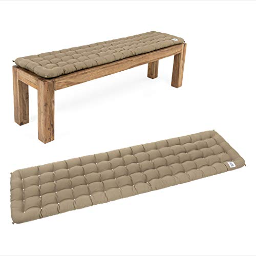 HAVE A SEAT Living - Bankauflage für Sitzbank, Bequemes Sitzpolster - Orthopädische Sitzauflage Bank, Waschbar bis 95°C, Made in Germany (Goldbraun, 140x40 cm) von HAVE A SEAT Living