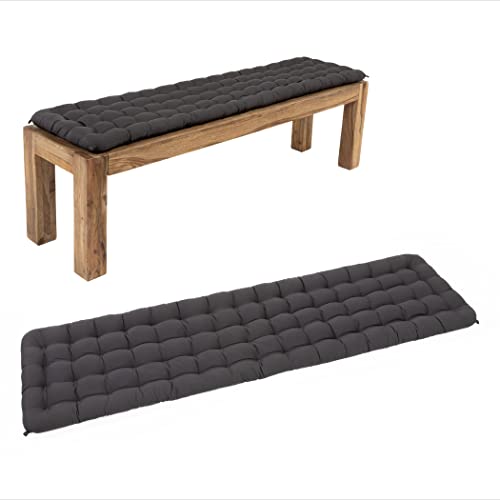 HAVE A SEAT Living - Bankauflage für Sitzbank, Bequemes Sitzpolster - Orthopädische Sitzauflage Bank, Waschbar bis 95°C, Made in Germany (Grau/Anthrazit, 160x40 cm) von HAVE A SEAT Living