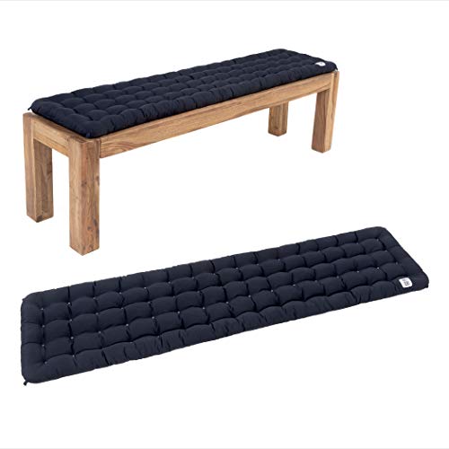 HAVE A SEAT Living - Bankauflage für Sitzbank, Bequemes Sitzpolster - Orthopädische Sitzauflage Bank, Waschbar bis 95°C, Made in Germany (Marine Blau, 180x40 cm) von HAVE A SEAT Living