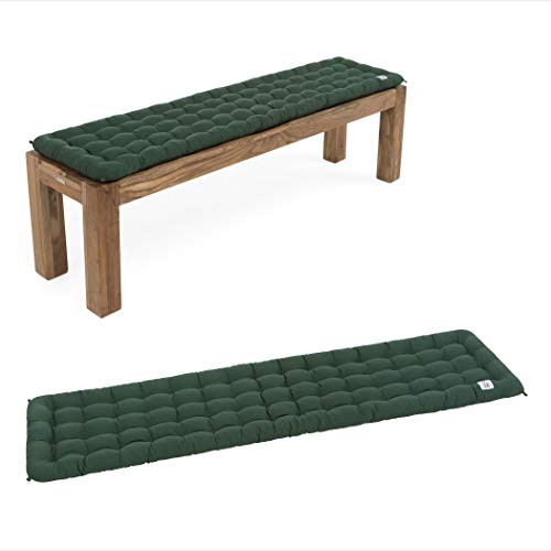 HAVE A SEAT Living - Bankauflage für Sitzbank, Bequemes Sitzpolster - Orthopädische Sitzauflage Bank, Waschbar bis 95°C, Made in Germany (Moosgrün, 140x40 cm) von HAVE A SEAT Living