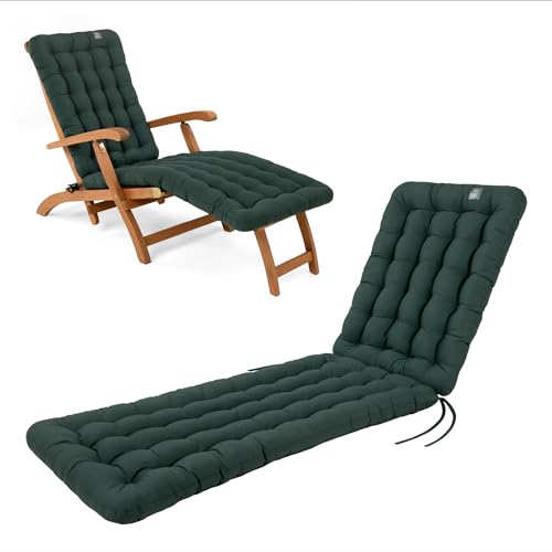 HAVE A SEAT Living - Deckchair Auflage, 8 cm Dick- Bequemes Liegestuhl Polster - Orthopädisches Gartenstuhl Sitzpolster, Waschbar bis 95°C (180x50 cm, Moosgrün) von HAVE A SEAT Living