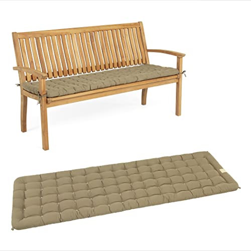 HAVE A SEAT Living - Gartenbank Auflage, Bequemes Sitzbank Polster - Orthopädisches Bank Sitzkissen, Waschbar bis 95°C, Made in Germany (Goldbraun, 110x48 cm - 1x) von HAVE A SEAT Living