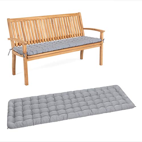 HAVE A SEAT Living - Gartenbank Auflage, Bequemes Sitzbank Polster - Orthopädisches Bank Sitzkissen, Waschbar bis 95°C, Made in Germany (Hellgrau, 150x48 cm - 1x) von HAVE A SEAT Living