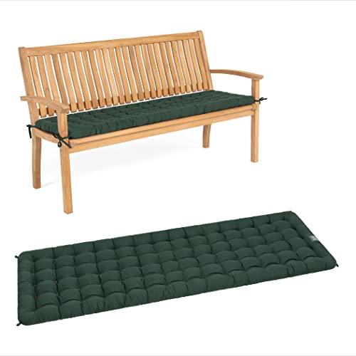 HAVE A SEAT Living - Gartenbank Auflage, Bequemes Sitzbank Polster - Orthopädisches Bank Sitzkissen, Waschbar bis 95°C, Made in Germany (Moosgrün, 120x48 cm - 1x) von HAVE A SEAT Living