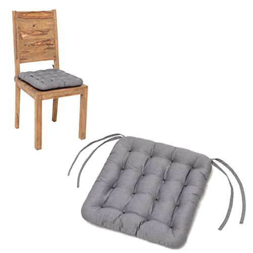 HAVE A SEAT Living - Sitzkissen 40x40 cm (2 St.) - Bequemes Stuhlkissen - Orthopädische Sitzauflage - Indoor/Outdoor, Waschbar bis 95°C (Hellgrau, 2er Set - 40x40 cm) von HAVE A SEAT Living