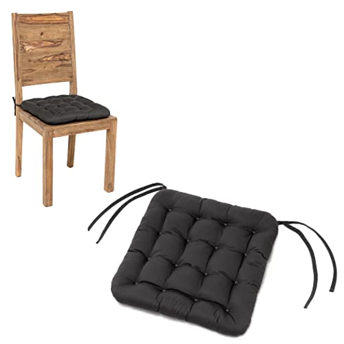 HAVE A SEAT Living - Sitzkissen 40x40 cm (2 St.) - Bequemes Stuhlkissen - Orthopädische Sitzauflage - Indoor/Outdoor, Waschbar bis 95°C (Grau/Anthrazit, 2er Set - 40x40 cm) von HAVE A SEAT Living