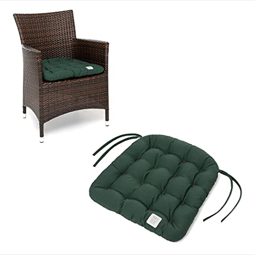 HAVE A SEAT Living - Sitzkissen 48x46 cm (4 St.) - Outdoor Sitzpolster Rattanstuhl - Bequeme, Orthopädische Gartenstuhl Sitzauflage - Waschbar bis 95°C (Moosgrün, 4er Set - 48x46 cm) von HAVE A SEAT Living