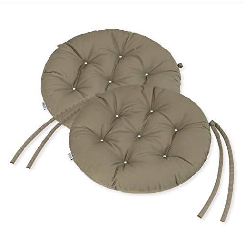 HAVE A SEAT Living - Sitzkissen Rund Ø 40 cm (2 St.) - Bequemes Stuhlkissen - Runde Orthopädische Sitzauflage - Indoor/Outdoor, Waschbar bis 95°C (Goldbraun, 2er Set - Ø 40cm) von HAVE A SEAT Living