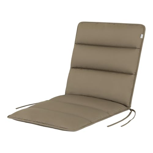 HAVE A SEAT Living Gartenstuhlauflage Niedriglehner 100x48 cm – Komfortpolsterung & ca. 3 cm Dick – Wetterfest & Waschbar bis 95°C – 1er Set – Sandbraun | Serie Flair von HAVE A SEAT Living