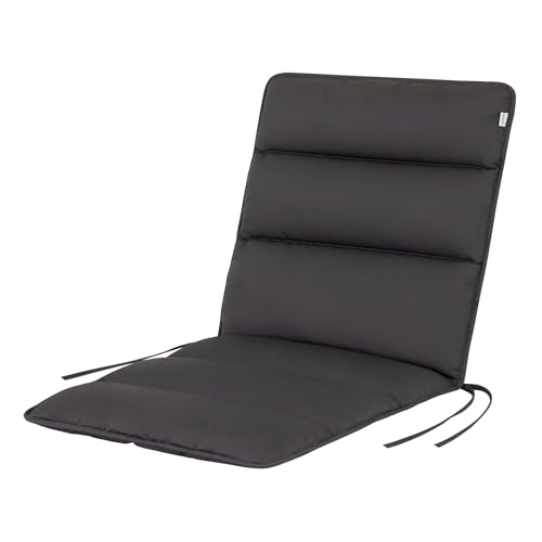 HAVE A SEAT Living Gartenstuhlauflage Niedriglehner 100x48 cm – Komfortpolsterung & ca. 3 cm Dick – Wetterfest & Waschbar bis 95°C – 1er Set – Anthrazitgrau | Serie Flair von HAVE A SEAT Living