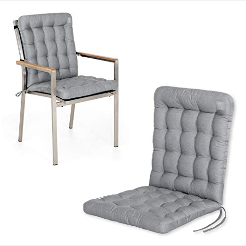 HAVE A SEAT Luxury | Gartenstuhlauflage Niedriglehner (1 St.) - Bequeme Sitzauflage Gartenstuhl - orthopädisch, wetterfest, waschbar bis 95° C - Made in Germany (1 Stück - 100x48 cm, Hellgrau) von HAVE A SEAT