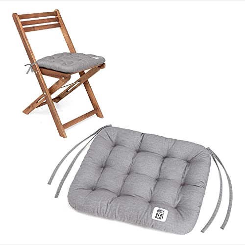 HAVE A SEAT Luxury | Sitzkissen 40 x 35 cm (2 St.) - bequemes Sitzpolster für Klappstühle - waschbar bis 95° C, Trockner geeignet - Made in Germany (2er Set - 40x35 cm, Hellgrau) von HAVE A SEAT