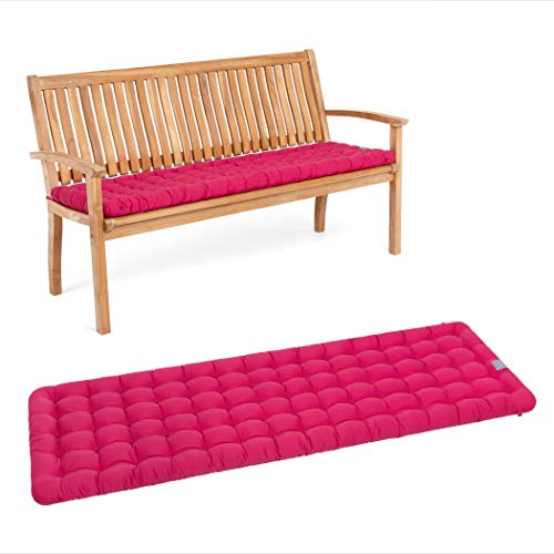 HAVE A SEAT Luxury - Sitzpolster für Gartenbank, Bequeme Gartenbankauflage - orthopädisch, wetterfest, waschbar bis 95° C - Made in Germany (180x48 cm, Hot-Pink) von HAVE A SEAT