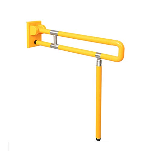 HAVVMK Haltegriff fürs Badezimmer, Haltegriffe mit Sicherheitsunterstützung, Haltegriff aus Edelstahl 304, hochklappbar mit Griff, Toiletten-Balance-Handlauf für Behinderte (Gelb) von HAVVMK