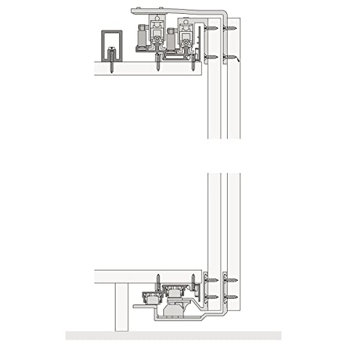 HAWA Combino 50 H FS Schiebetürbeschläge (obenlaufend),für Holztüren bis 65kg, 2-türig Stahl/Kunststoff anthrazit von HAWA