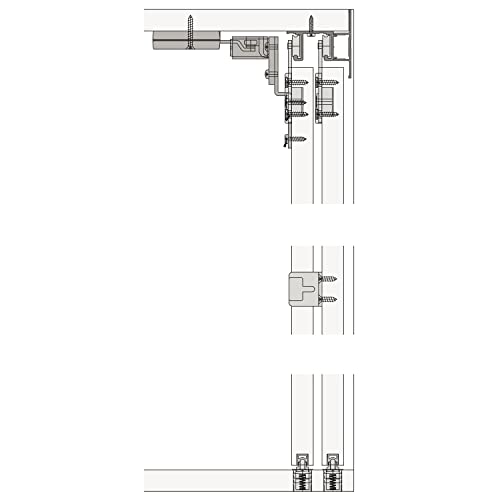 Hawa Combino 20 H IS Schiebetürbeschlag (Innenfront), 1200x2200mm für Holztüren bis 20kg, 2-türig Stahl/Kunststoff anthrazit von HAWA