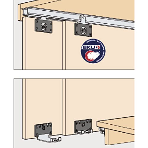 HAWA Combino 20 H MS Schiebetürbeschlag (Kombifront), 1200x2200mm für Holztüren bis 20kg, 2-türig Stahl/Kunststoff anthrazit von HAWA