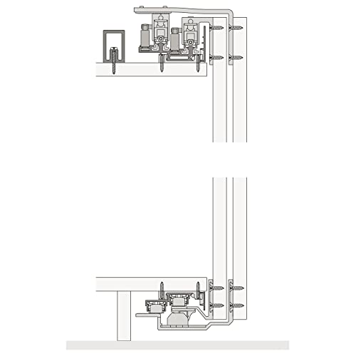 HAWA Combino 80 H FS Schiebetürbeschläge (obenlaufend),für Holztüren bis 80kg, 2-türig Stahl/Kunststoff anthrazit von HAWA