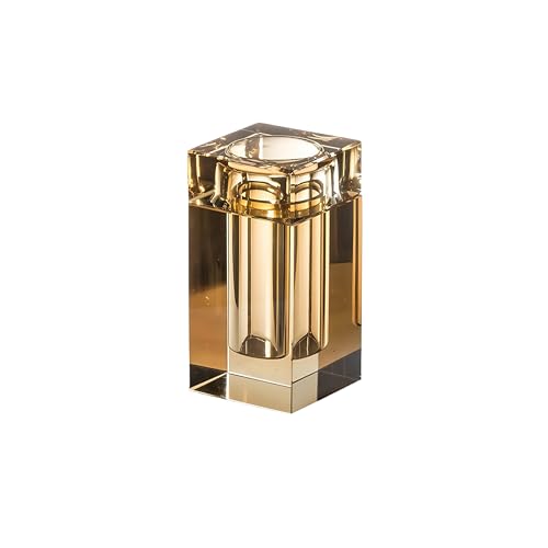 Halter Badezimmer-Behälter Kristall für Wattestäbchen, Ball und Zahnseide Pick (bernsteinfarben) von HAWAN