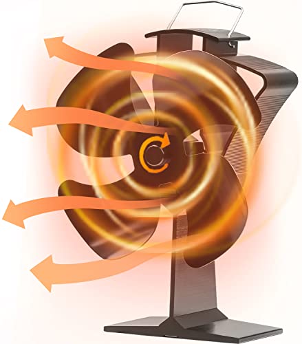 HAWCAFU Kaminventilator Ofenventilator Stromlos Wärmebetriebener Ofenventilator für Holzofen/Pelletofen/Kamin Ventilator von HAWCAFU