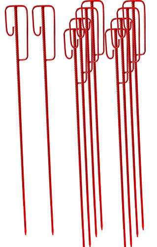 10x Absperrleinenhalter für Warnband Ø 14 x 1200 mm geriffelt von HAWIB