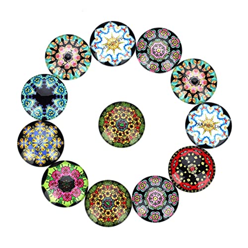 HAWILLOSCH 1 Satz 20 Stück Runder Cabochon Aus Glas Flecken Schmuckmaterial Selber Machen Schmuckaufnäher Edelsteine ​​glasaufkleber von HAWILLOSCH