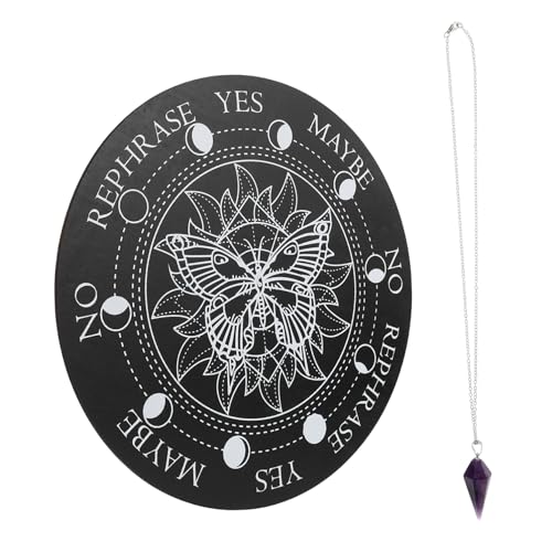 HAWILLOSCH 1satz Meditationsboard Aus Holz Mit Sieben Chakra-Platte Und Kristallanhänger Handgefertigte Deko Für Zuhause Teiliges Für Meditation Und Positive Energie von HAWILLOSCH
