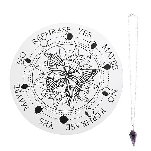 HAWILLOSCH 1satz Meditationsplatte Aus Holz Mit Kristallanhänger Teiliges Dekorative Chakra-Platte Für Zuhause Stilvolle Meditationsdekoration Mit Feinen Mustern Und Bedeutungsvoller von HAWILLOSCH