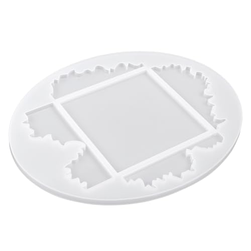 HAWILLOSCH 1 Stück Ozeanwellentischform Seemerkonte Untersetzer Silikonform DIY-Kristall-Epoxy-Form Schalenmattenform Kieselgel Weiß von HAWILLOSCH