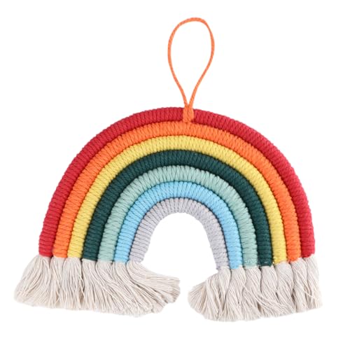 HAWILLOSCH 1 Stück wandmontiertes Webhandwerk Cute Decor wandverkleidung Einzigartige Wanddekoration Regenbogenquaste zum Aufhängen Willkommen Baumwollseil hängend Regenbogen-Wanddekoration HAWILLOSCH 1 Stück wandmontiertes Webhandwerk Cute Decor wandverkleidung Einzigartige Wanddekoration Regenbogenquaste zum Aufhängen Willkommen Baumwollseil hängend Regenbogen-Wanddekoration von HAWILLOSCH