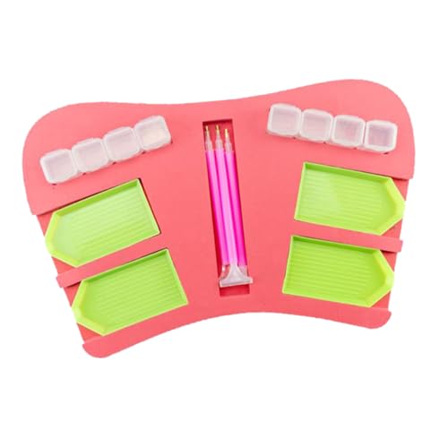 HAWILLOSCH 10 Stücke Malerei Werkzeuge Lagerung Tablett Handwerk Tablett Perlen Tablett Strass Malerei Tablett Rosa Harz von HAWILLOSCH