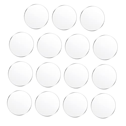 HAWILLOSCH 15 Stück Scheibe aus Acryl Leerzeichen Kreis runden Untersetzer Scheiben Klare Ornamente zum Basteln befüllbar von HAWILLOSCH