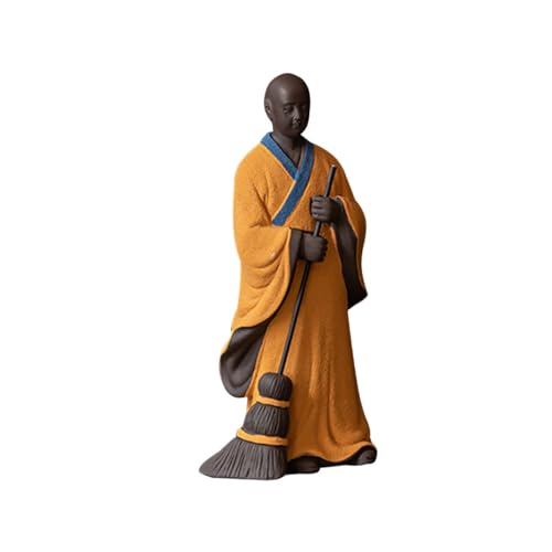 HAWILLOSCH Chinesischer Kehrmönch-Desktop-Ornament Mönch-schmuck Für Das Home Office Kreatives Tonkeramik von HAWILLOSCH