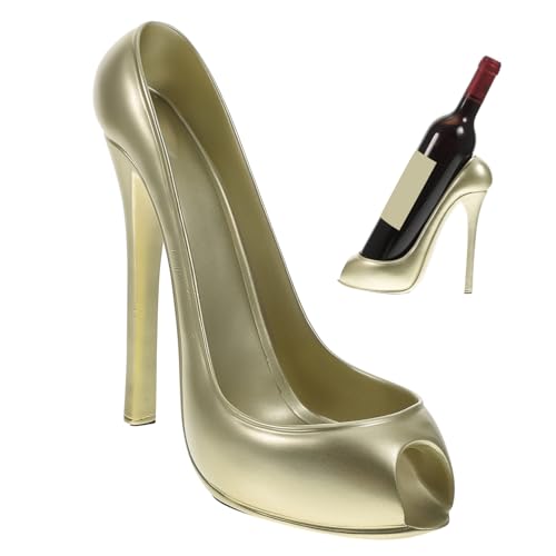 HAWILLOSCH 1Stk Weinregal wohnungseinrichtung wohnungsdeko High Heel Schuhmodellierung Flaschenhalter Weinstand zur Aufbewahrung von Weinflaschen Behälter für Weinflaschen Harz Golden von HAWILLOSCH
