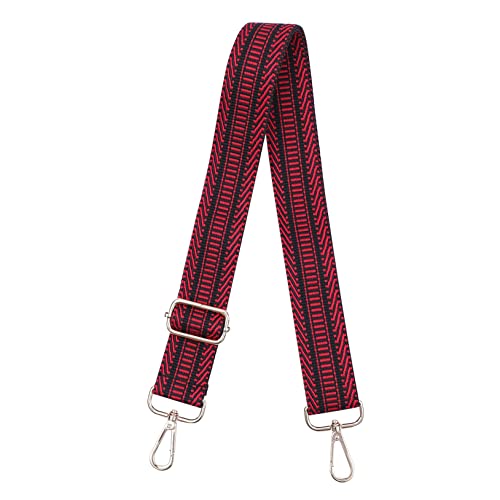 HAWILLOSCH 1Stück Kreuzbody Gurt mit Ethnischem Design Breiter Umhängetaschen Strap Verstellbar für Handtaschen Geldbörsen und Mehr Weinrot für Vielseitige Verwendung von HAWILLOSCH