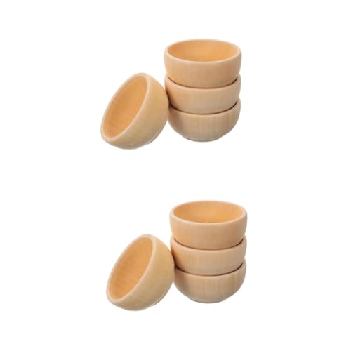 HAWILLOSCH 2 Sätze Teiliges Set Unvollendeter Holzschalen Diy Holzspielzeug Für Kreative Bastelprojekte Für Wohnraumdekoration 4 Stück * 2 von HAWILLOSCH