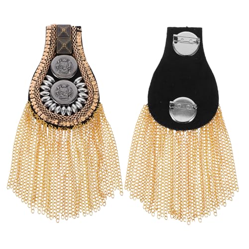 HAWILLOSCH 2 Stück Abnehmbare Schulterbrosche mit Quaste und Kettenanhänger Epauletten für Herren Kleidung Accessoires Robustes Design für Hochzeit Party Ball HAWILLOSCH 2 Stück Abnehmbare Schulterbrosche mit Quaste und Kettenanhänger Epauletten für Herren Kleidung Accessoires Robustes Design für Hochzeit Party Ball von HAWILLOSCH