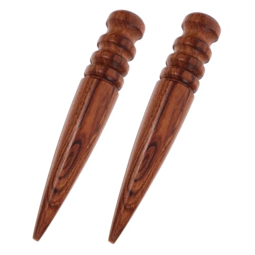 HAWILLOSCH 2 Stück Burnishing Tool Holz Leder Kantenpolierer Rundes Polierwerkzeug mit Komfortgriff für Lederhandwerk Natürliche Holzqualität Langlebig für Glatte Lederkanten und DIY von HAWILLOSCH