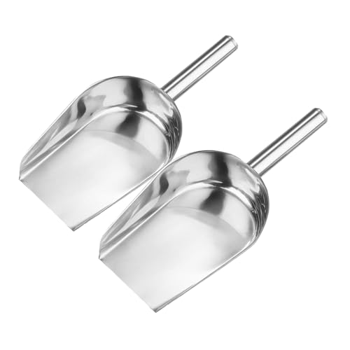 HAWILLOSCH 2 Stück Edelstahl Eisschaufel Küchenmehl Schaufel Vielseitig Robust Kompakt für Haushalt Bar Restaurant zum Portionieren von Eiswürfeln Mehl Zucker und Körnern von HAWILLOSCH