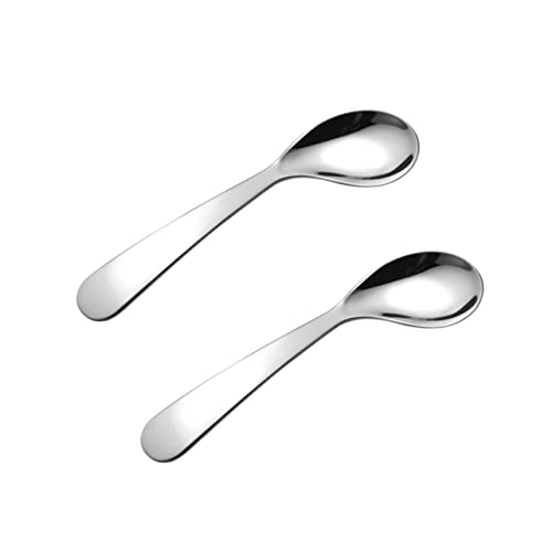 HAWILLOSCH 2 Stück Essen Lernen Löffelset Teilig Gebogener Fütterungslöffel für Kleinkinder Sicheres und Leicht zu Reinigendes Geschirr für Junge Mädchen für Selbstständiges Essen Sanfte von HAWILLOSCH