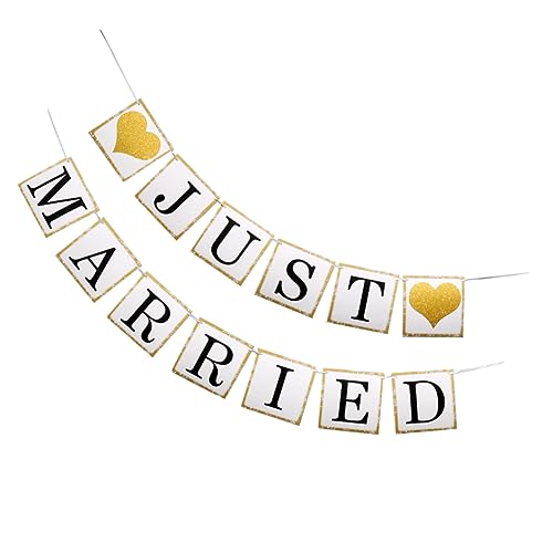 HAWILLOSCH 2 Stück Glitzer Herz Banner für Hochzeiten Romantische Deko mit Married und für Party Zimmergestaltung und Feierlichkeiten HAWILLOSCH 2 Stück Glitzer Herz Banner für Hochzeiten Romantische Deko mit Married und für Party Zimmergestaltung und Feierlichkeiten von HAWILLOSCH