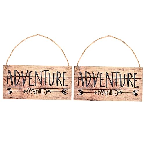 HAWILLOSCH 2stücke Holz-Schild Mit Abenteuerlichen Sprüchen Kreative Hängende Türplakette Für Bar Familie Dekoratives Holzschild Mit Seil Braun HAWILLOSCH 2stücke Holz-Schild Mit Abenteuerlichen Sprüchen Kreative Hängende Türplakette Für Bar Familie Dekoratives Holzschild Mit Seil Braun von HAWILLOSCH