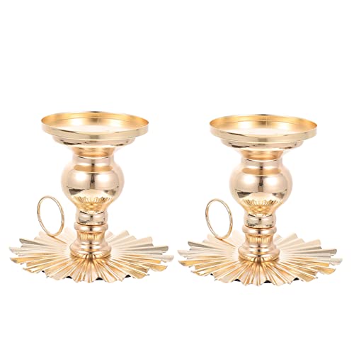 HAWILLOSCH 2stücke Eleganter Kerzenhalter Aus Eisen Mit Goldener Beschichtung Stilvolle Tischdekoration Für Esszimmer Wohnzimmer Und Besondere Anlässe Geeignet Für Stabkerzen Schafft Eine von HAWILLOSCH