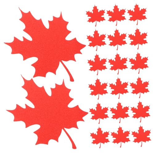 HAWILLOSCH 20 Stück Teiliges Glitzernde Ahornblätter Papierschnitt Dekoration Herbstliche Maple Leaf Crafts für Thanksgiving Party Tischdeko und Wandverzierung Rote Papierblätter von HAWILLOSCH