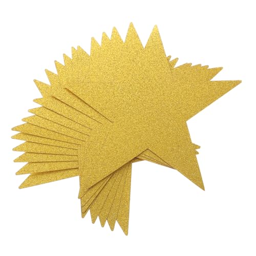 HAWILLOSCH 20 Stück Teiliges Goldene Stern Papiersterne zum Basteln Glitzernde DIY Wanddekoration für Klassenzimmer Pinnwand und Handarbeitsprojekte Vielseitige Schulwand Deko von HAWILLOSCH