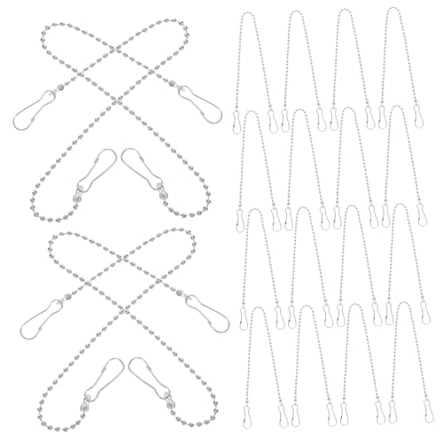 HAWILLOSCH 24 Stück Teiliges Metall hängerkette Rostfrei Starke Aufhängekette für Werbeschilder und Gartenpflanzen mit Hakenclips Vielseitig Einsetzbar Langlebig von HAWILLOSCH
