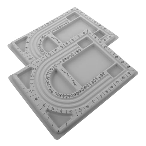 HAWILLOSCH 2Stücke Perlen Design Platte Teiliges für Schmuckherstellung DIY Halsketten und Armbänder Perlenmesswerkzeug Platzsparend und Augenschonend für Projekte von HAWILLOSCH