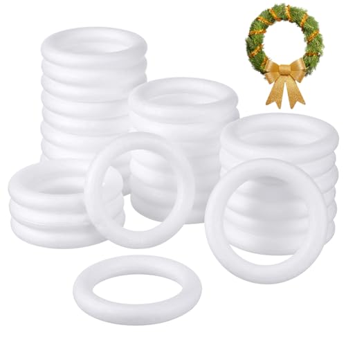 HAWILLOSCH 30 Stück Teiliges DIY Rundring Langlebiges Material Vielseitig für Kranzherstellung und Bastelprojekte Sicher und Glatt für Kreative Familienaktivitäten HAWILLOSCH 30 Stück Teiliges DIY Rundring Langlebiges Material Vielseitig für Kranzherstellung und Bastelprojekte Sicher und Glatt für Kreative Familienaktivitäten von HAWILLOSCH